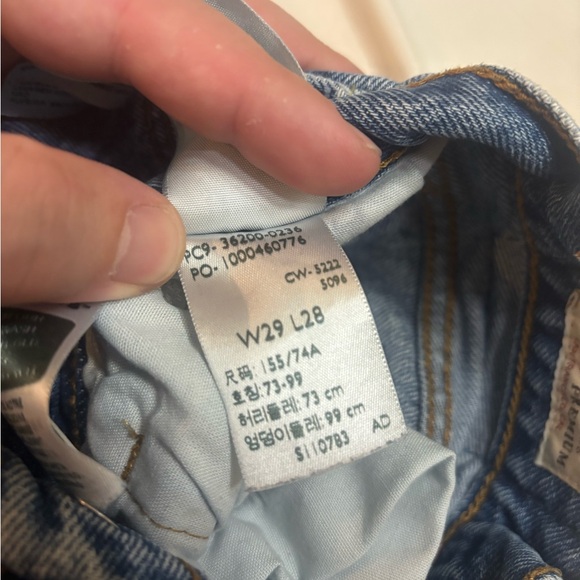 Levis 501 Shorts Womens Waist 29 Blue Distressed Button Fly Stretch - Picture 8 of 8